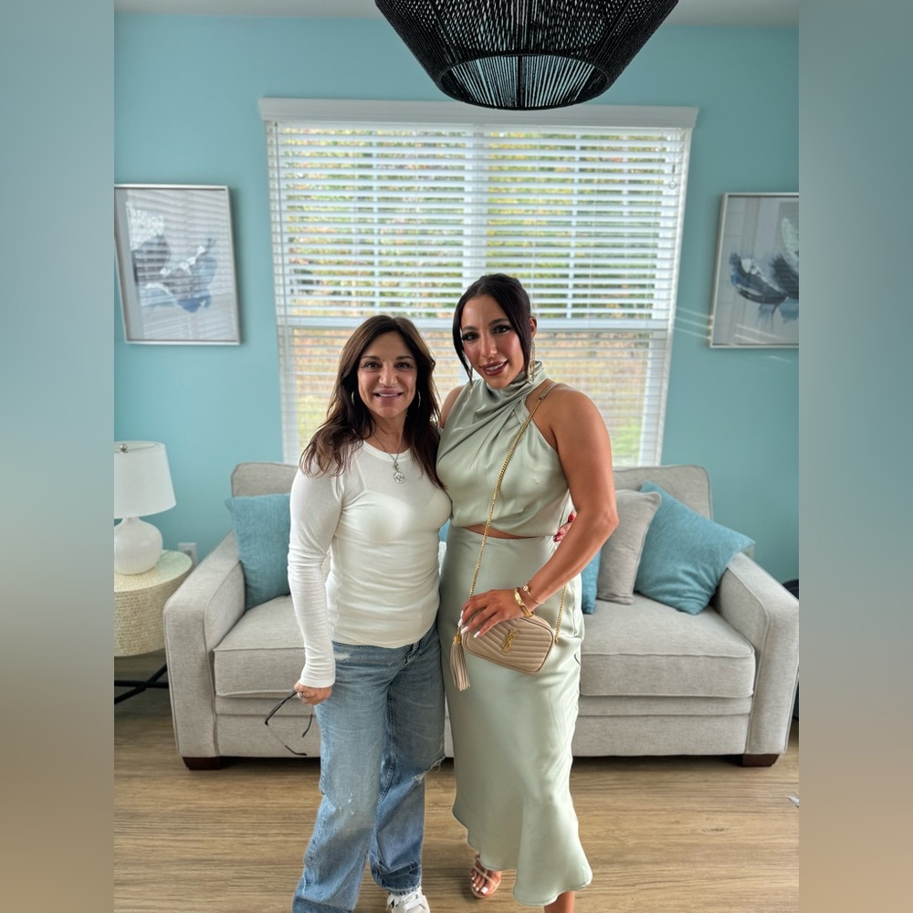 Two piece sage silky set